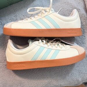 Adidas Cream and Tiffany Blue sneakers